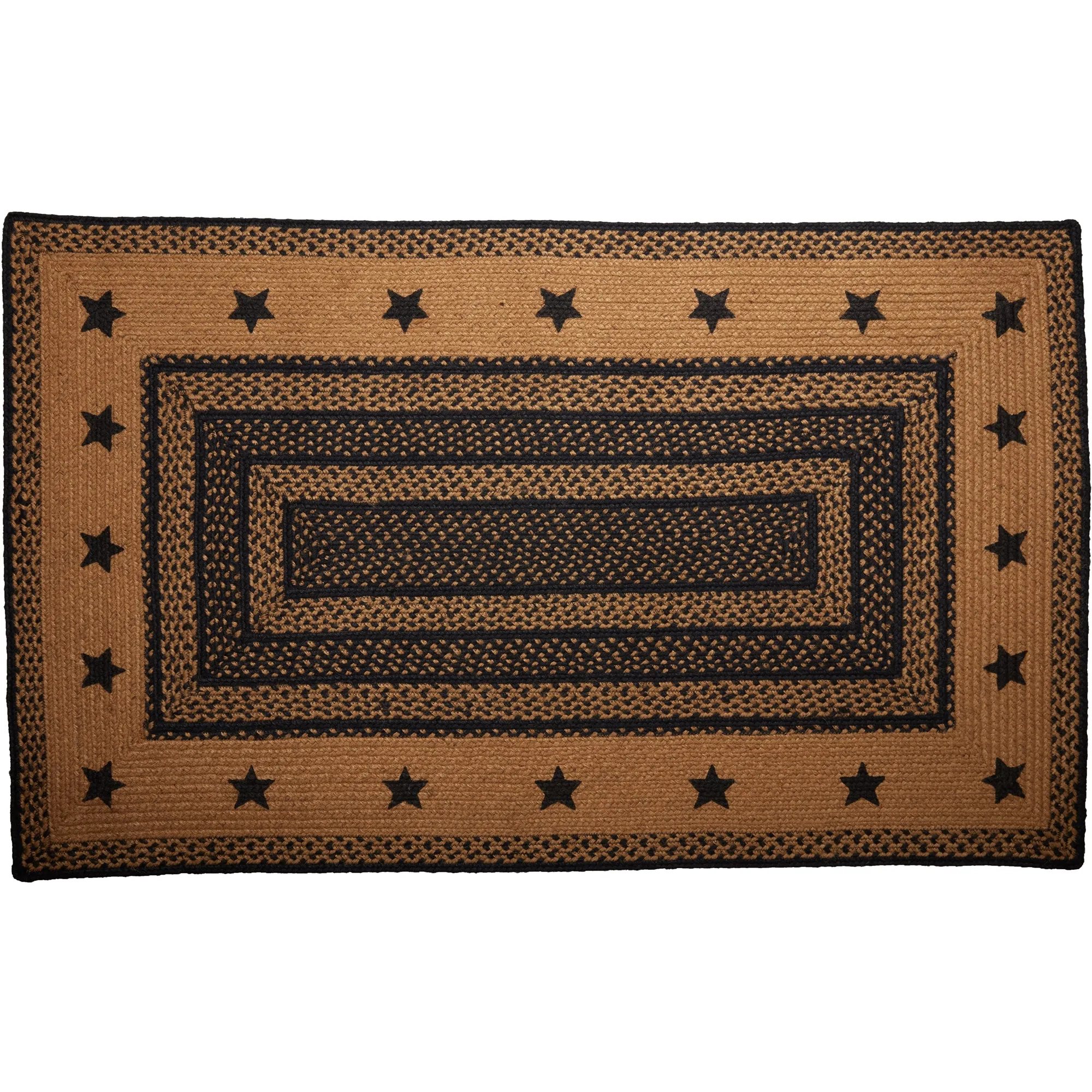 Farmhouse Jute Rug Stencil Stars