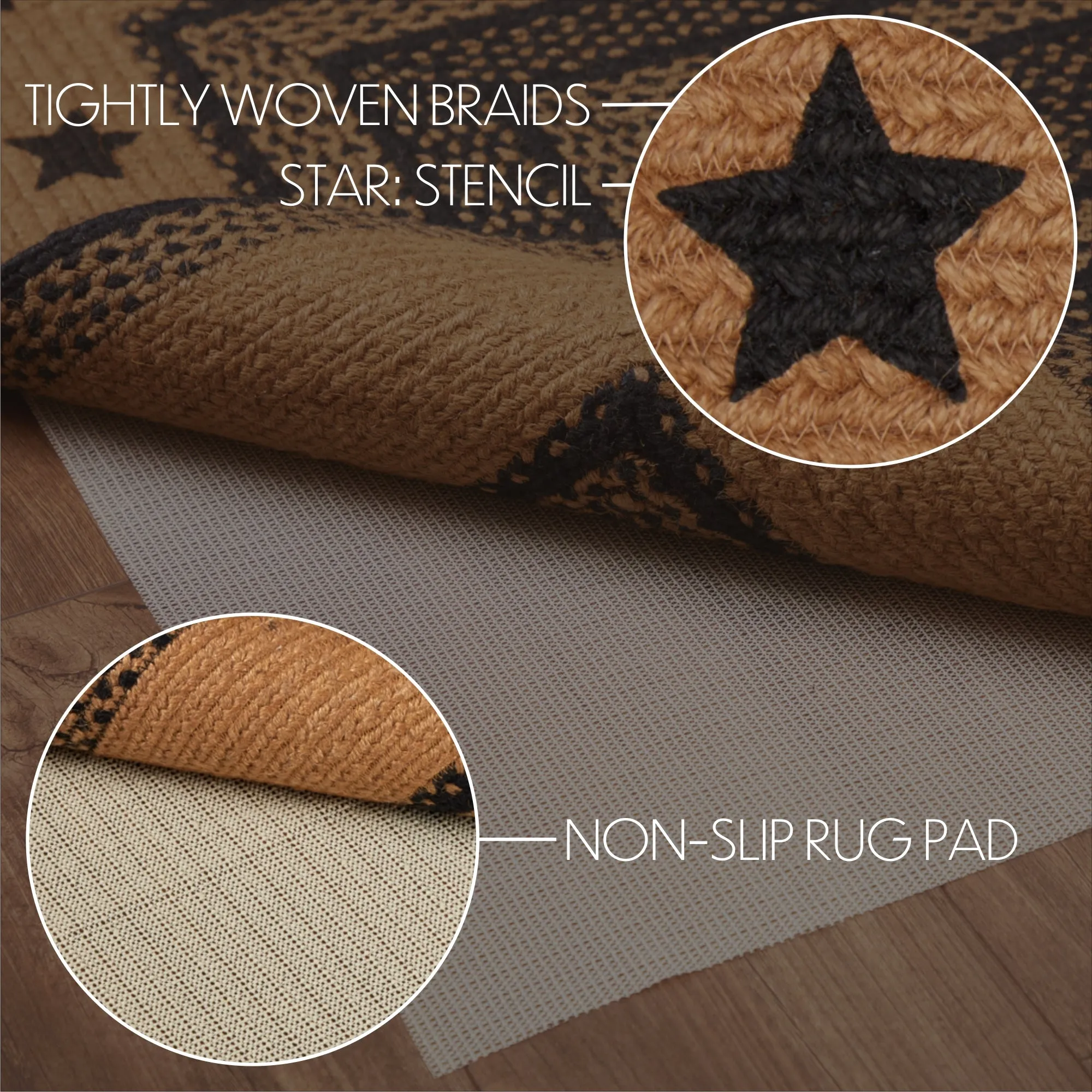 Farmhouse Jute Rug Stencil Stars