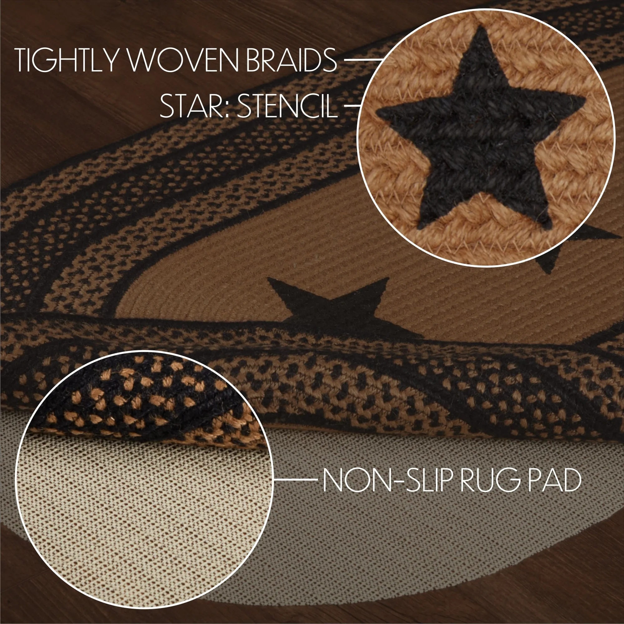 Farmhouse Jute Rug Stencil Stars