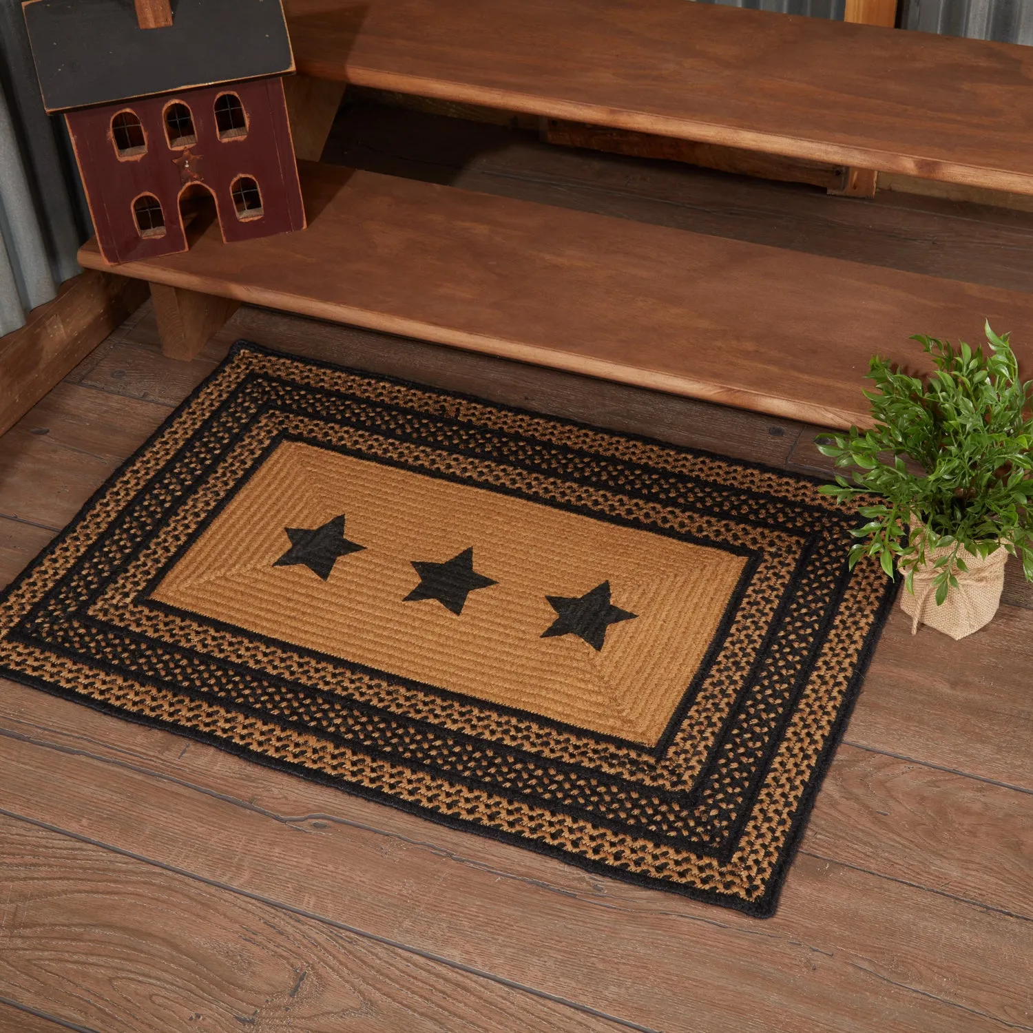 Farmhouse Jute Rug Stencil Stars