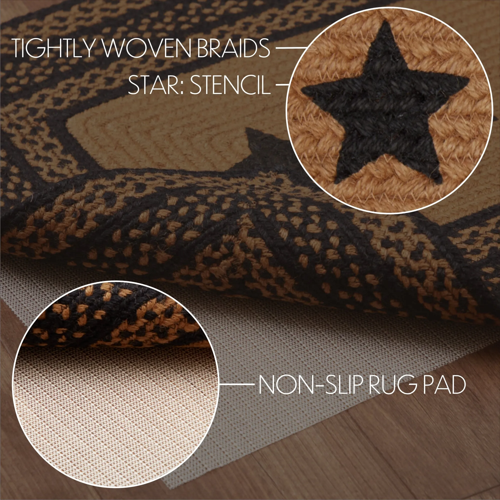 Farmhouse Jute Rug Stencil Stars