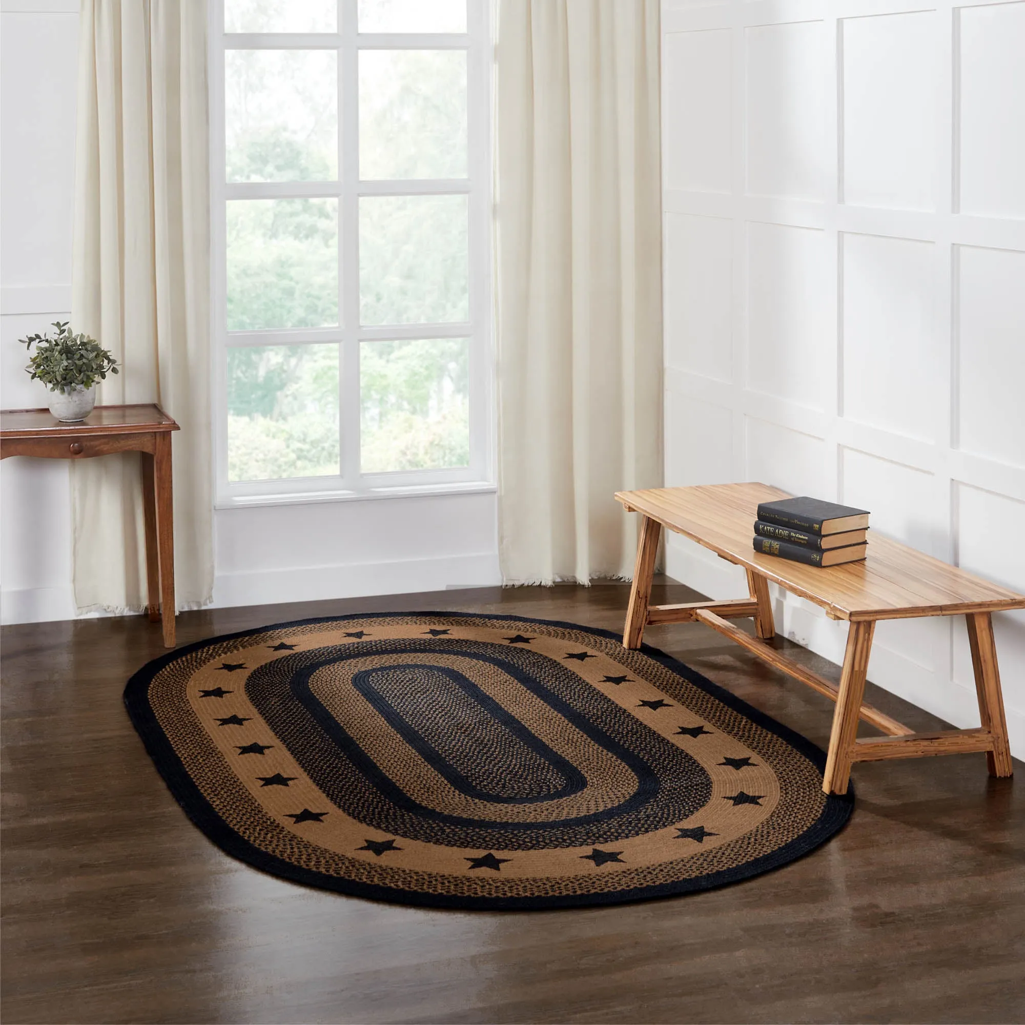 Farmhouse Jute Rug Stencil Stars