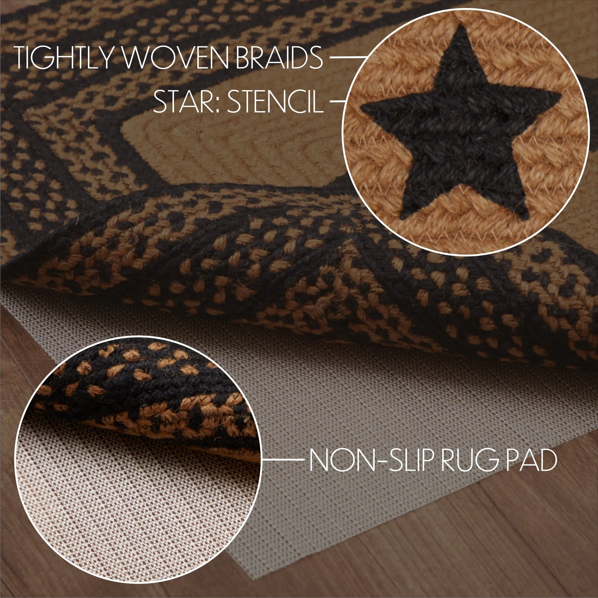 Farmhouse Jute Rug Stencil Stars