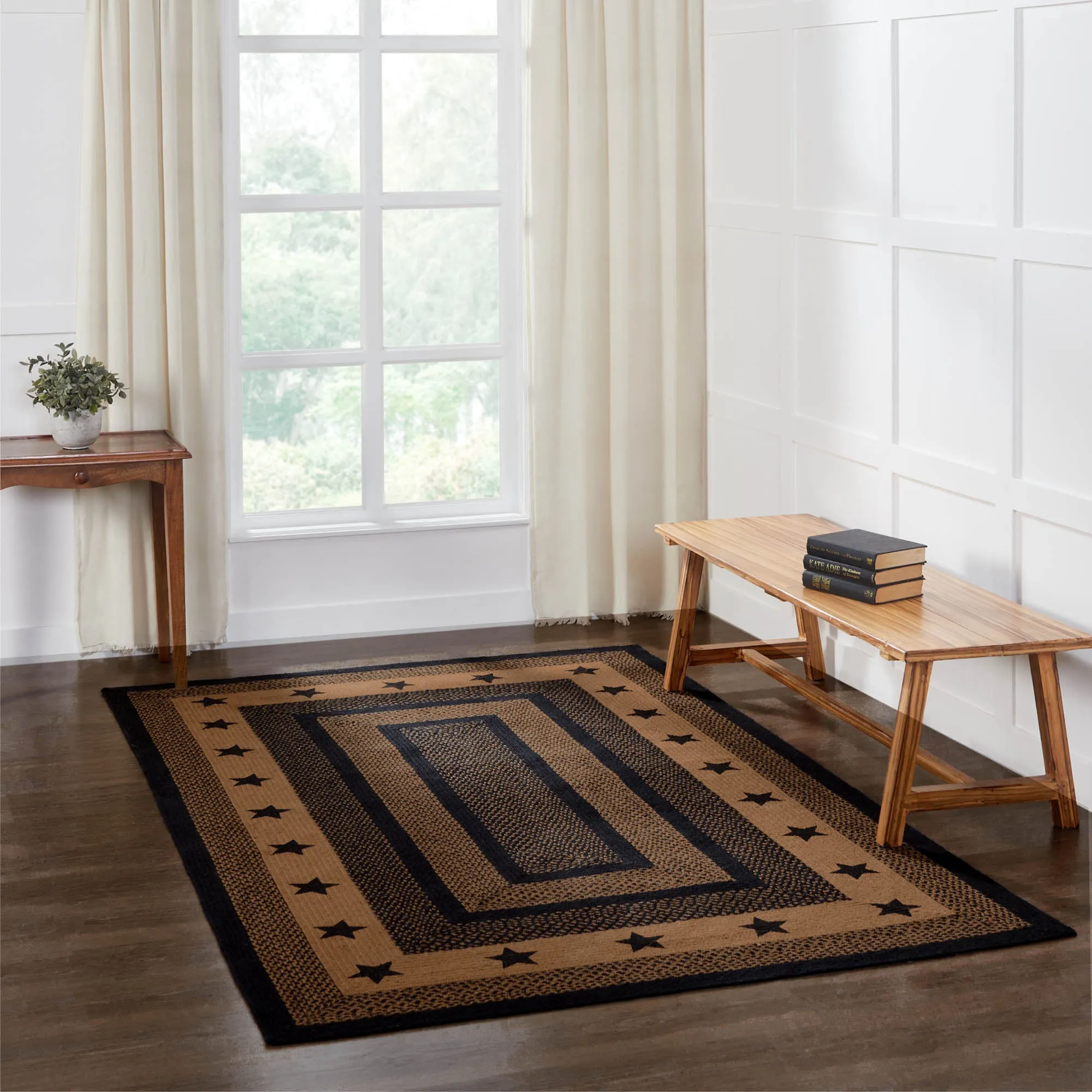 Farmhouse Jute Rug Stencil Stars