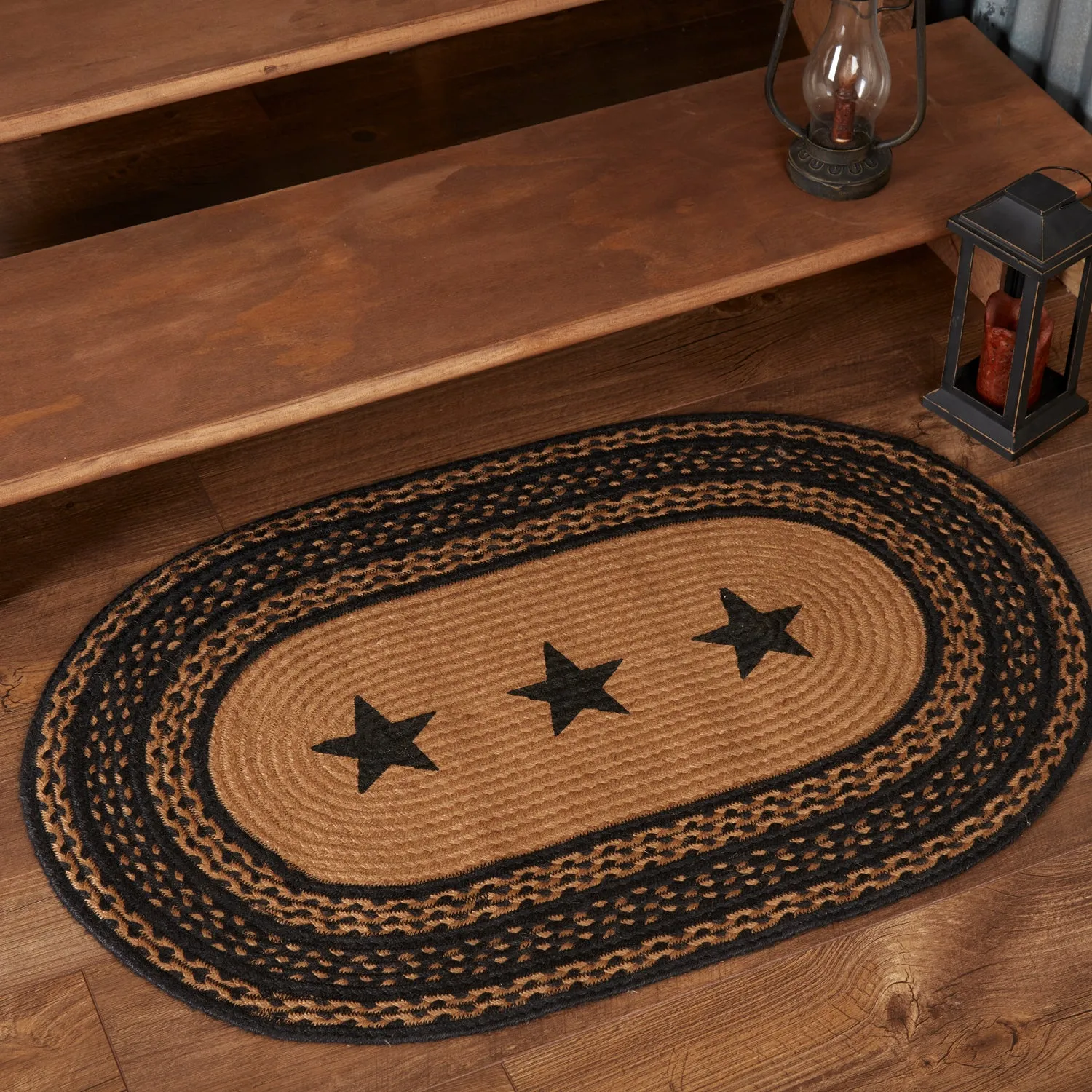 Farmhouse Jute Rug Stencil Stars