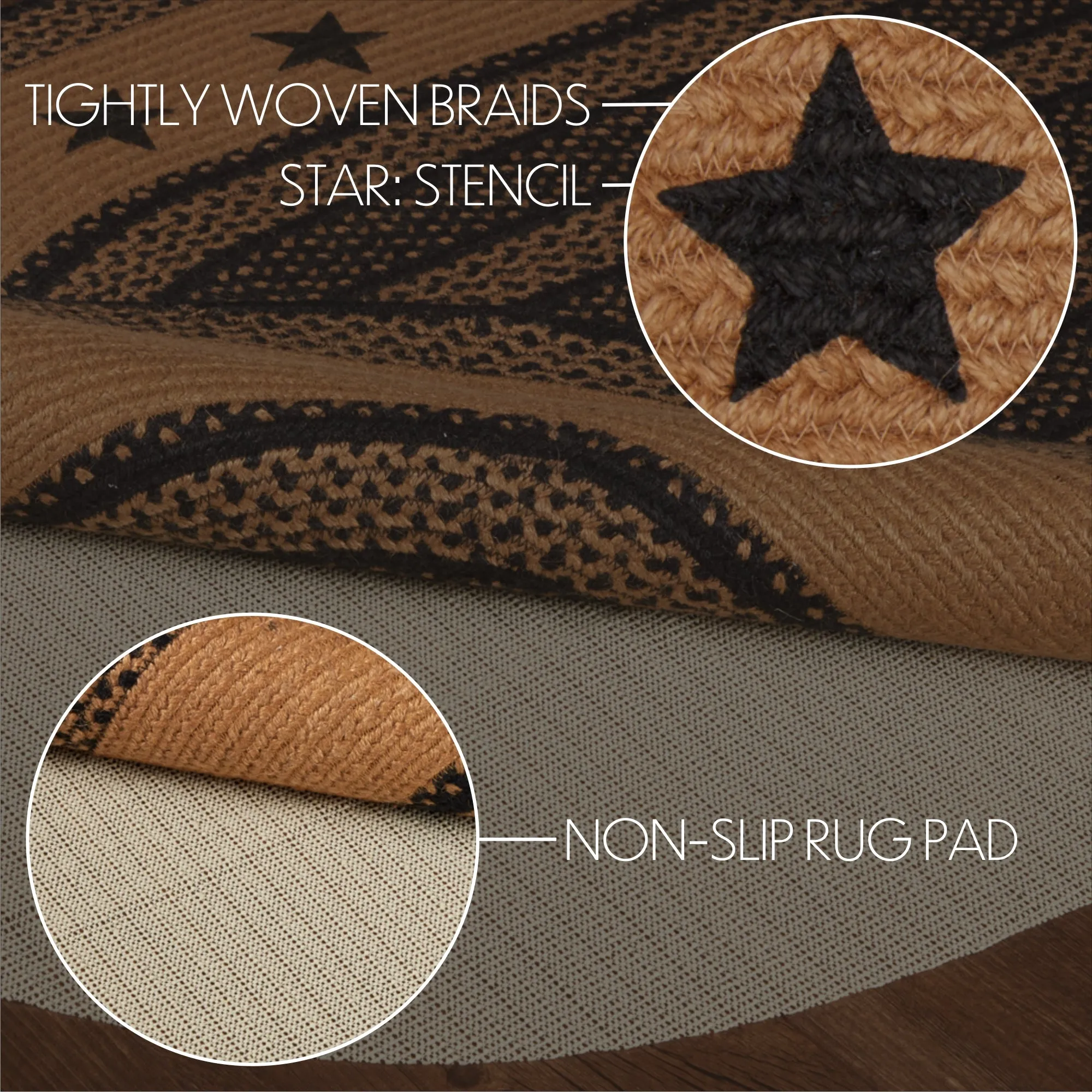 Farmhouse Jute Rug Stencil Stars