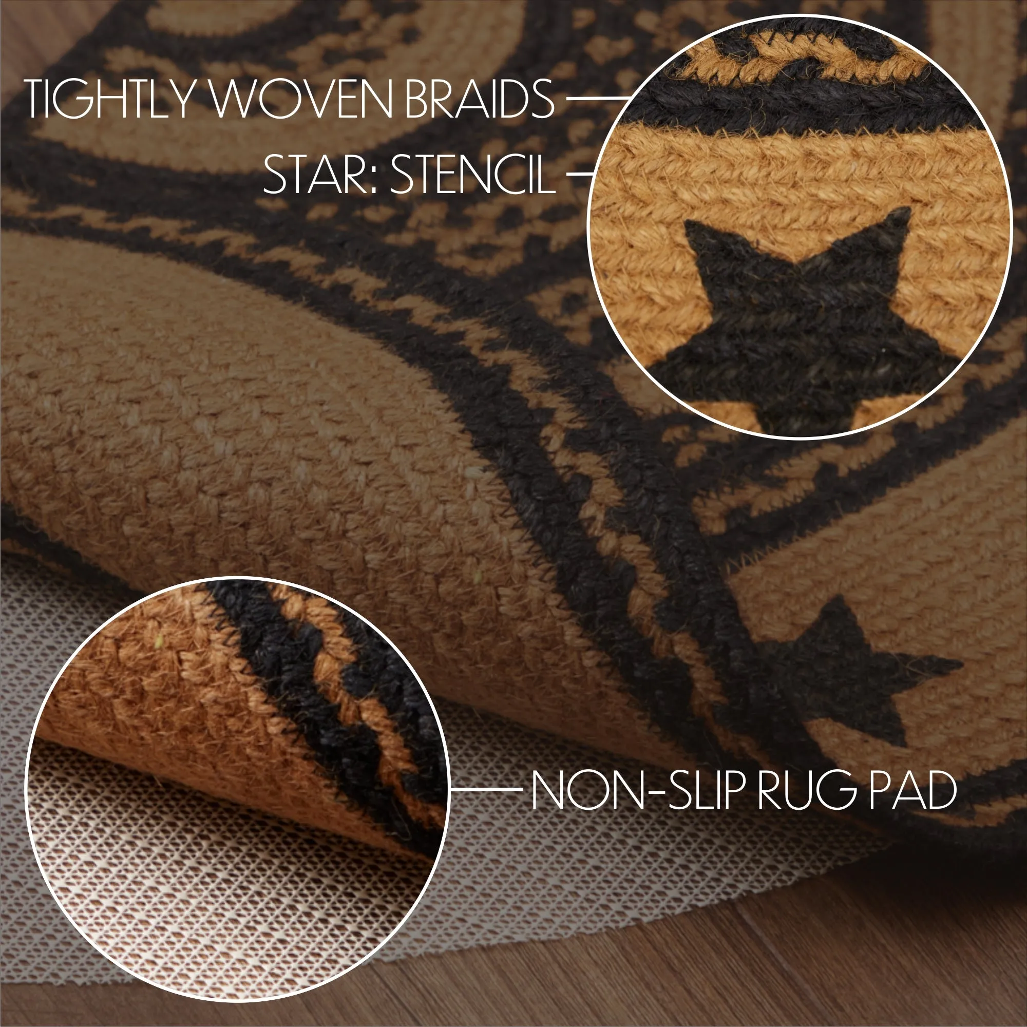 Farmhouse Jute Rug Stencil Stars
