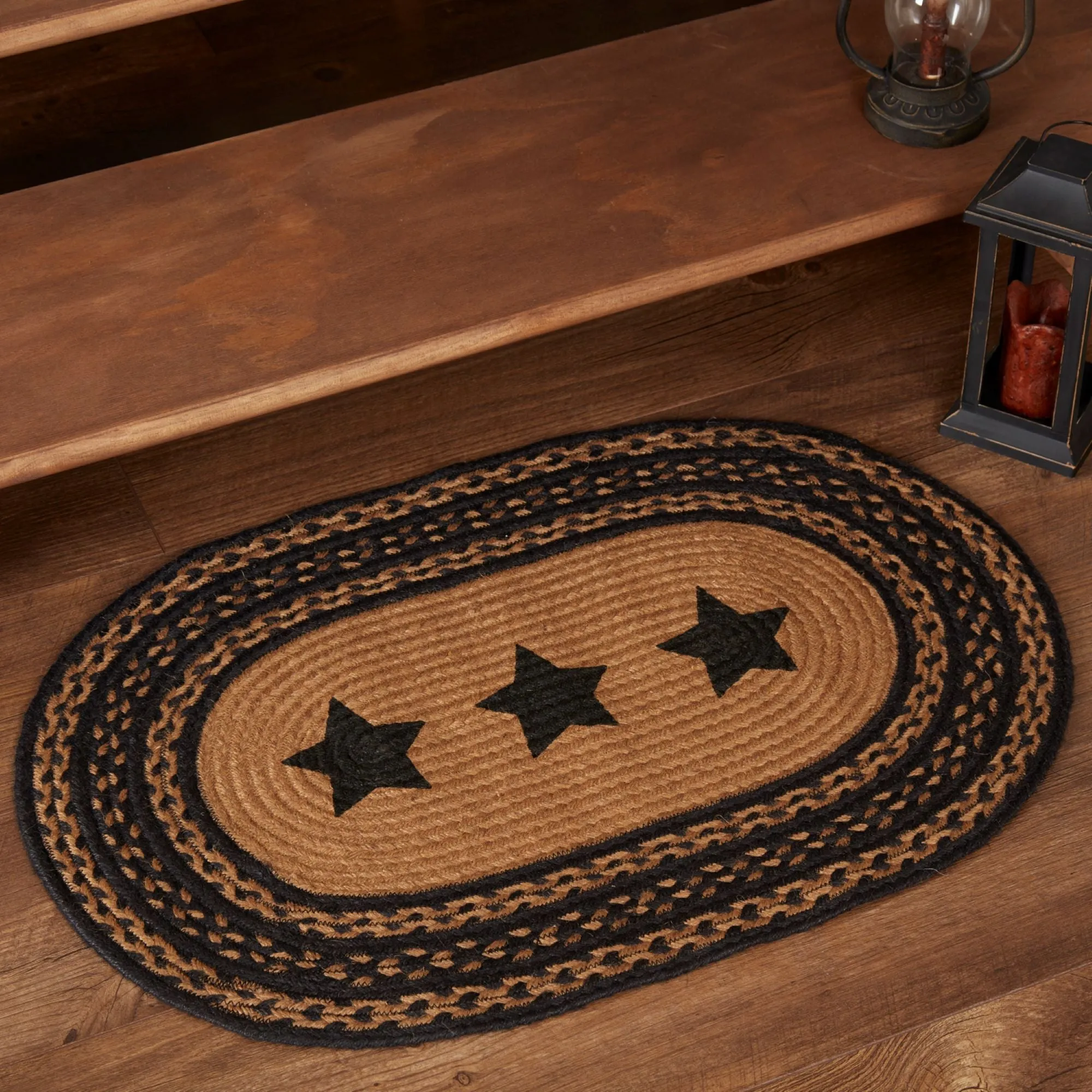 Farmhouse Jute Rug Stencil Stars