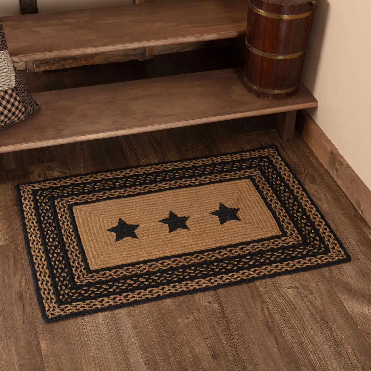 Farmhouse Jute Rug Stencil Stars