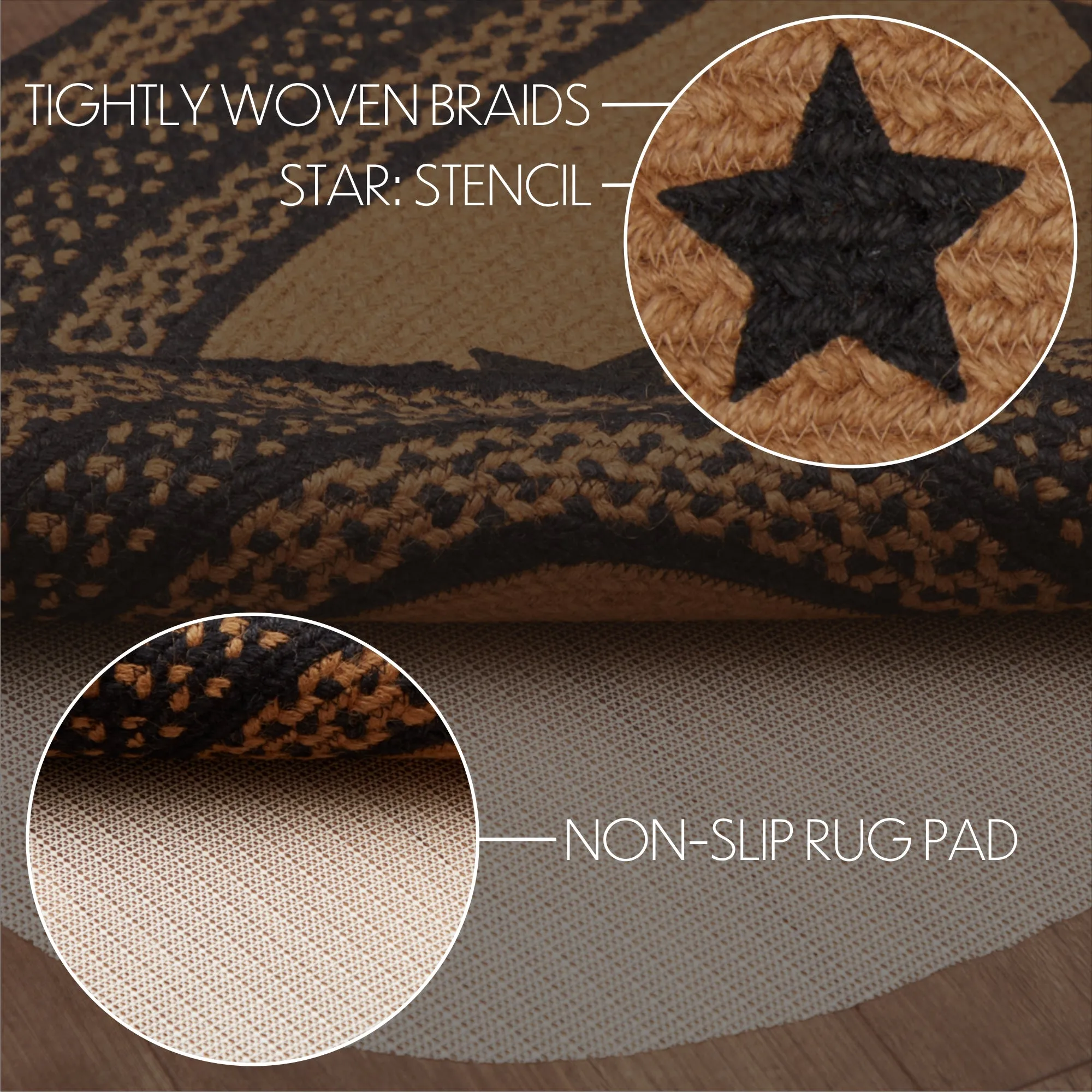 Farmhouse Jute Rug Stencil Stars
