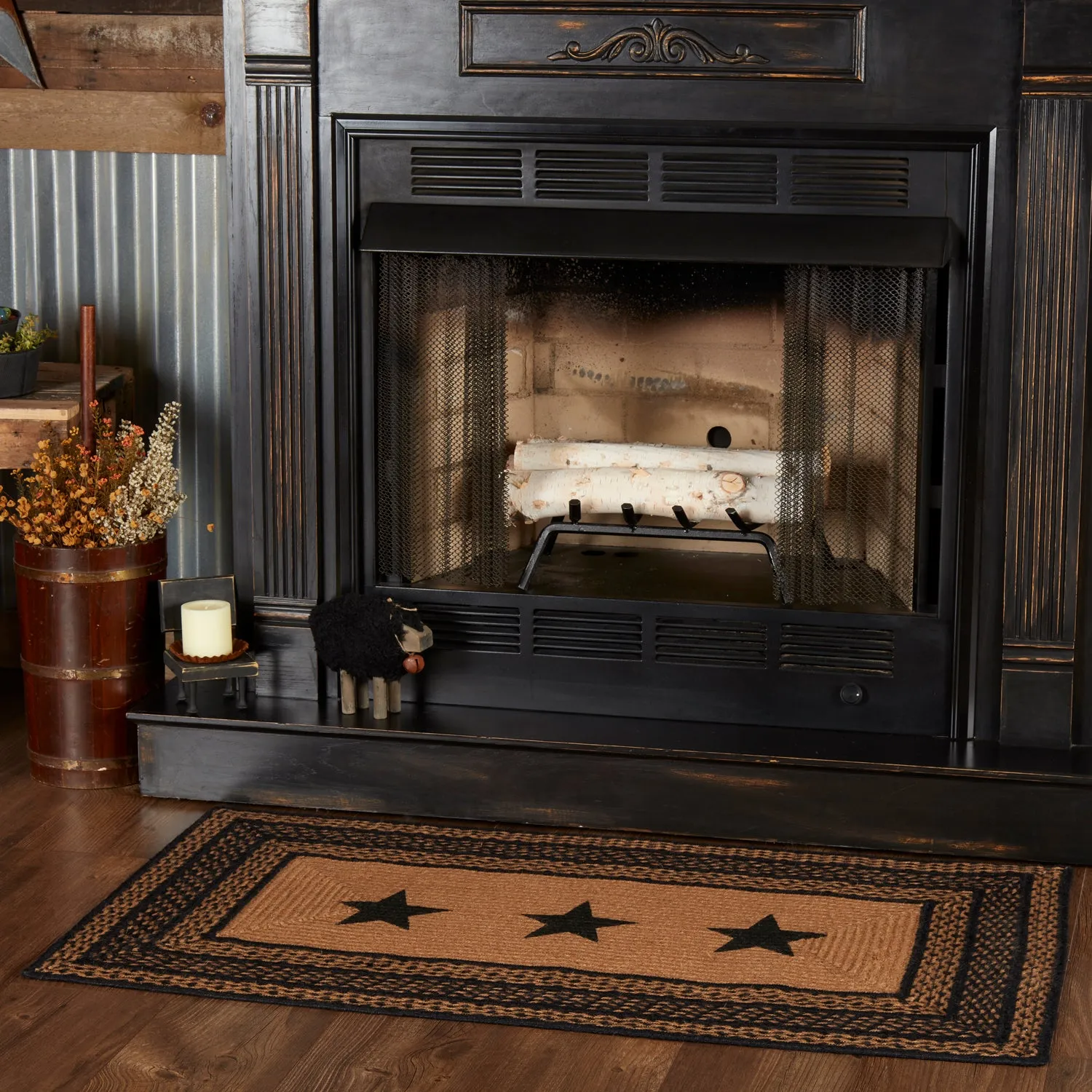 Farmhouse Jute Rug Stencil Stars