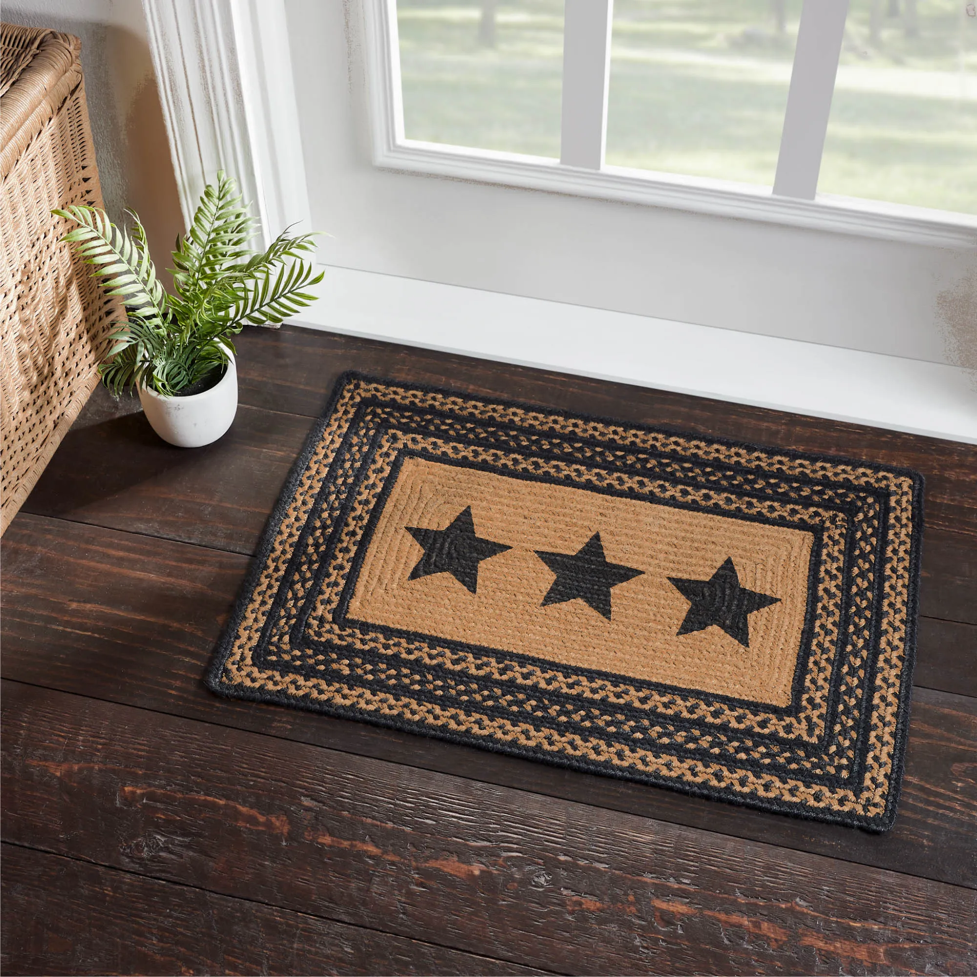 Farmhouse Jute Rug Stencil Stars
