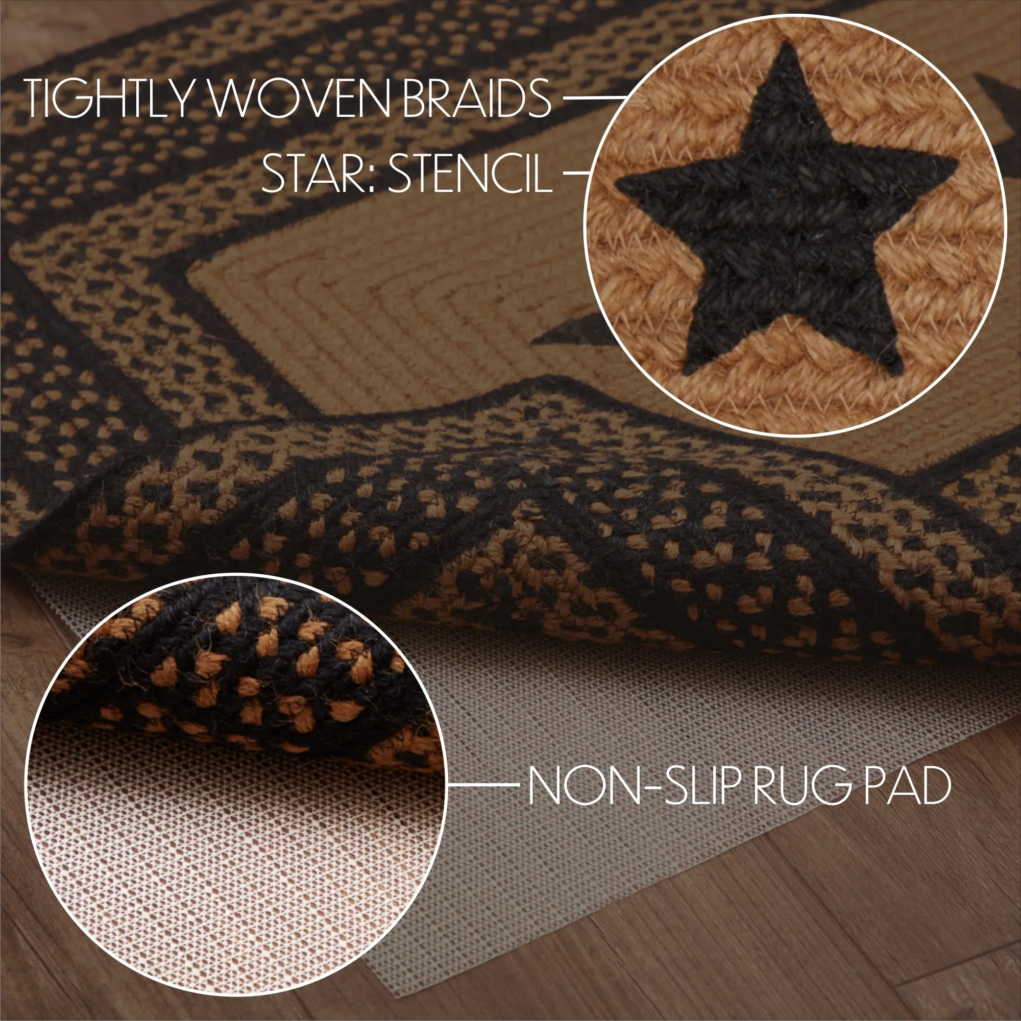 Farmhouse Jute Rug Stencil Stars