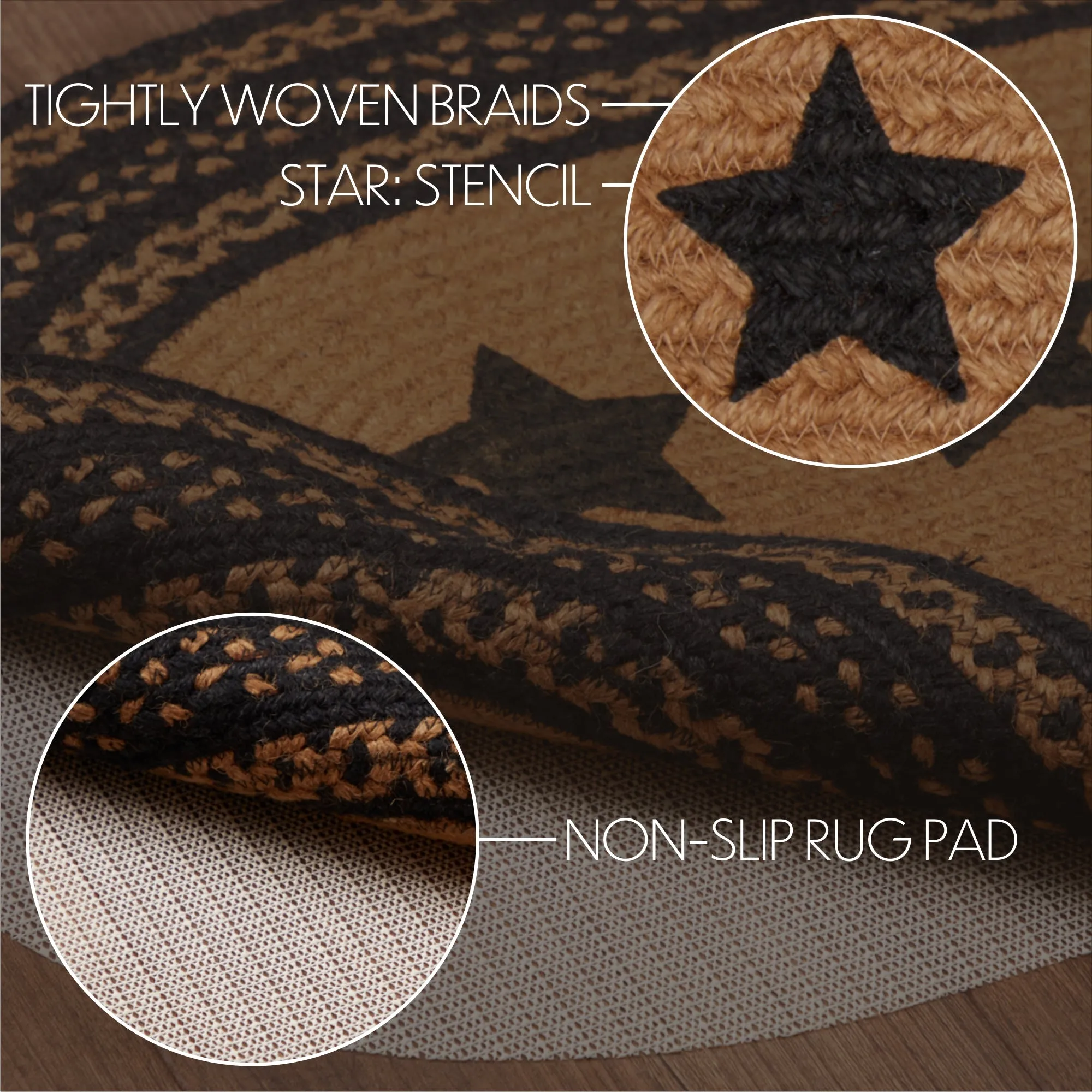 Farmhouse Jute Rug Stencil Stars