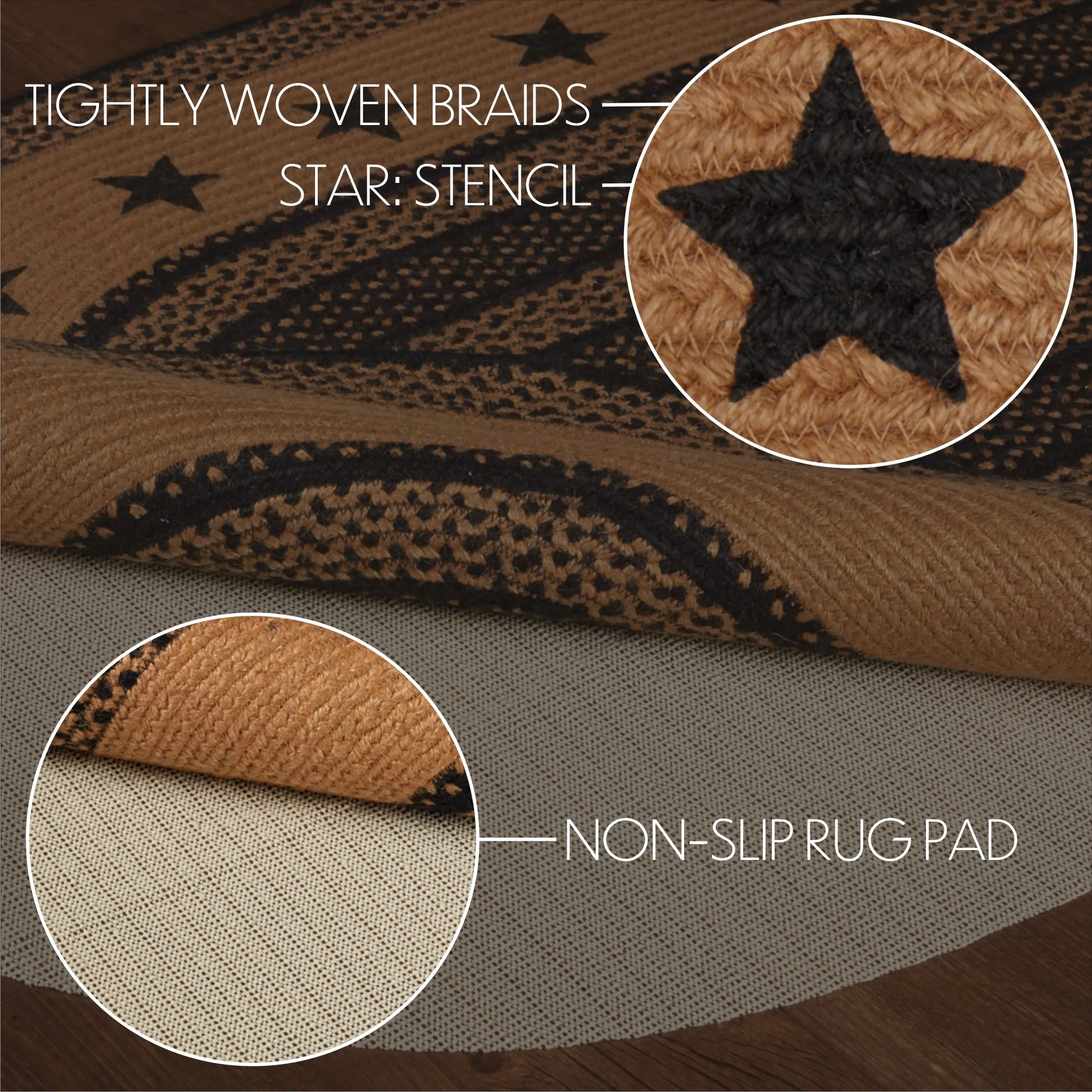 Farmhouse Jute Rug Stencil Stars
