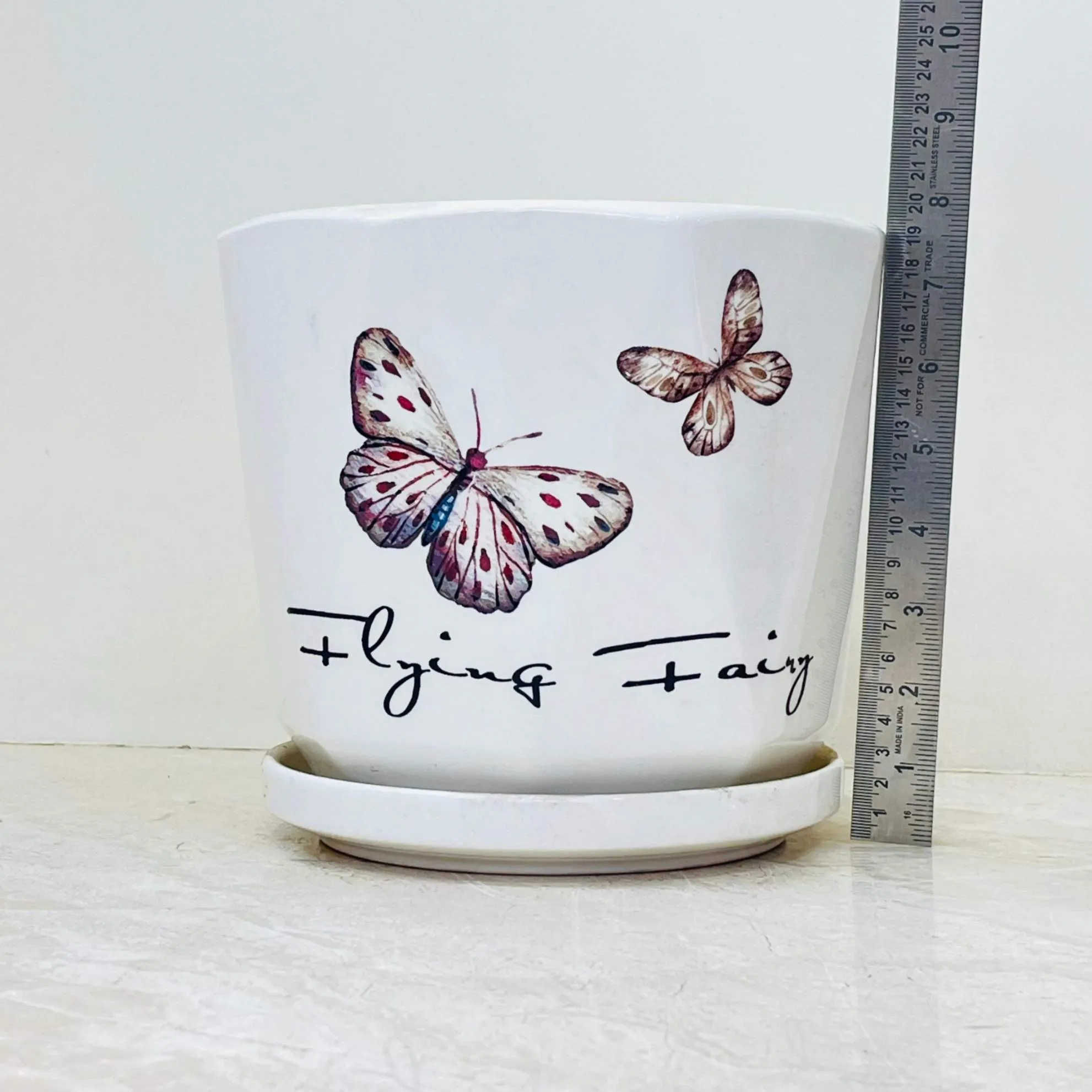 Flying Fairy Butterfly Ceramic Planter Set (Set Of 3)