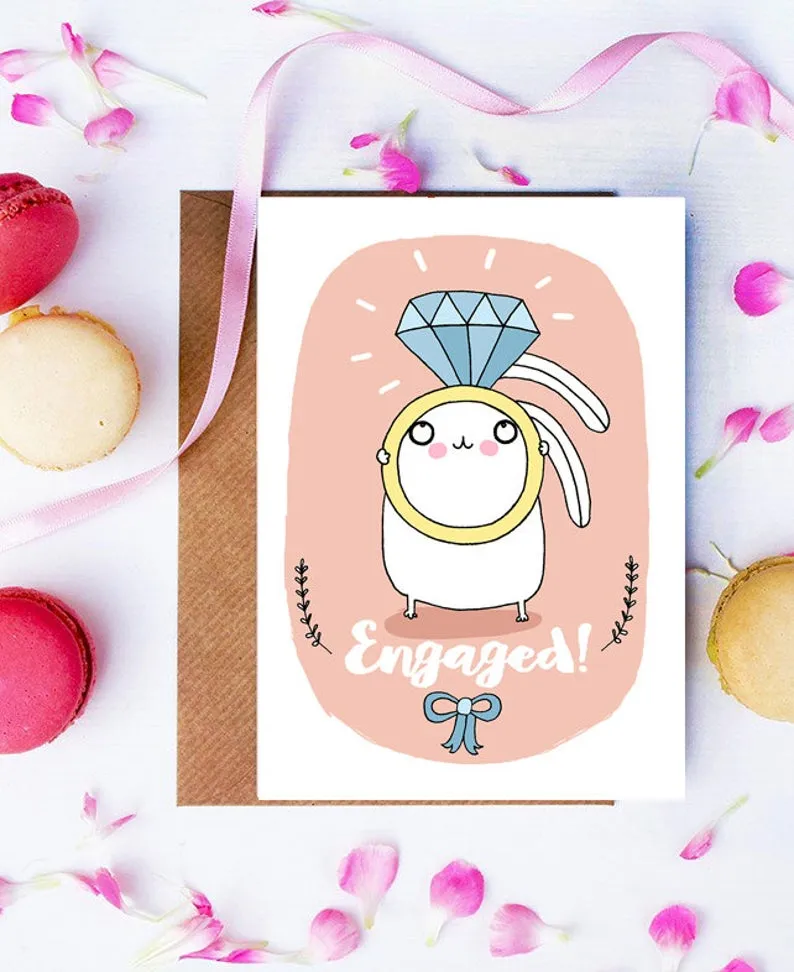 Forever Funny "Engaged!" Greetings card (Anastassia)