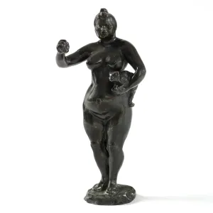 Fran?ois-Rupert Carabin "Woman and Cat" Patinated Bronze Sculpture