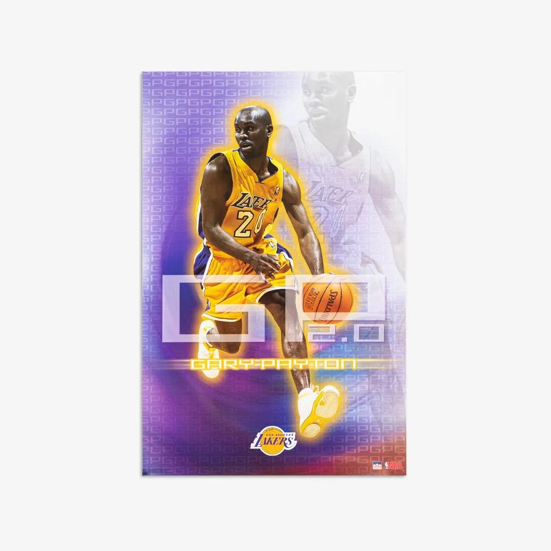 Gary Payton Lakers Vintage Poster
