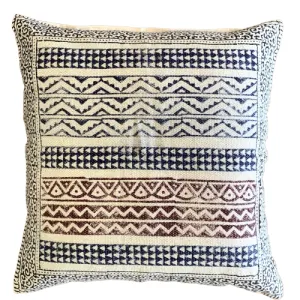 Geometrical zigzag Block Print Cotton Dari Cushion Cover Size 65x65cm