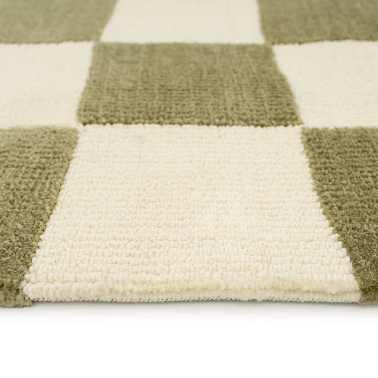 Green Retro Blocks Rug - Maze