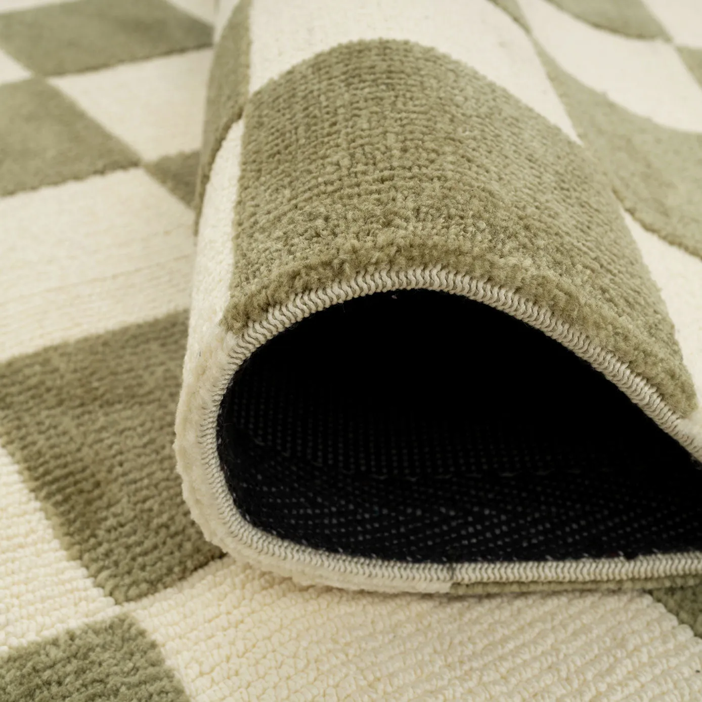 Green Retro Blocks Rug - Maze