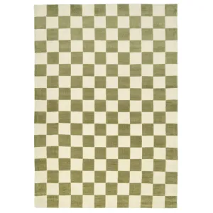 Green Retro Blocks Rug - Maze