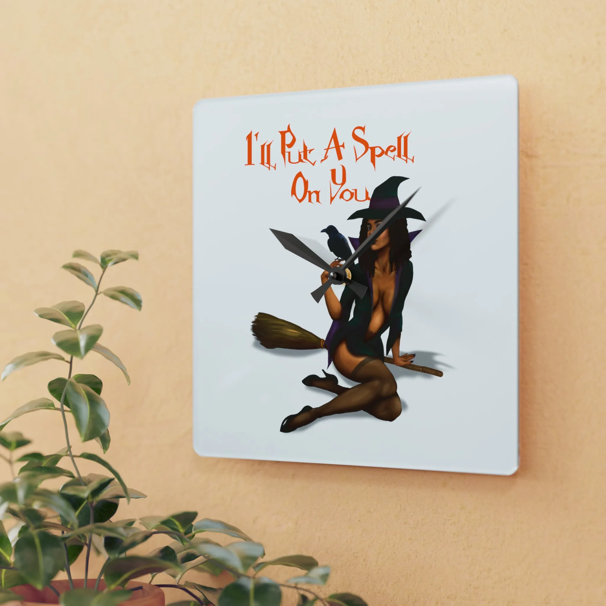 Halloween Acrylic Wall Clock - I'll Put A Spell On You