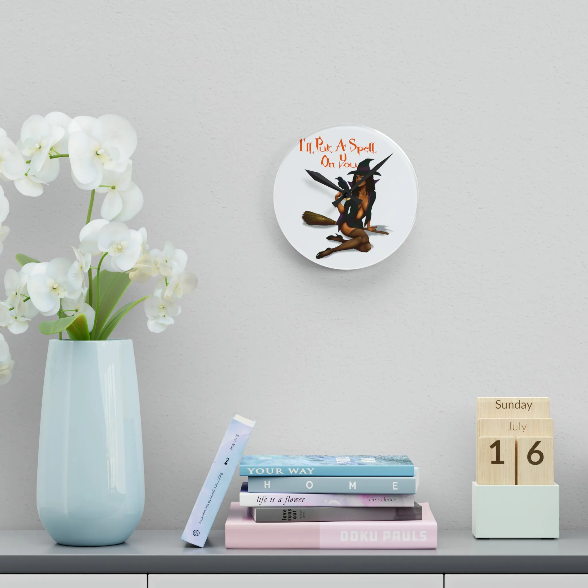 Halloween Acrylic Wall Clock - I'll Put A Spell On You