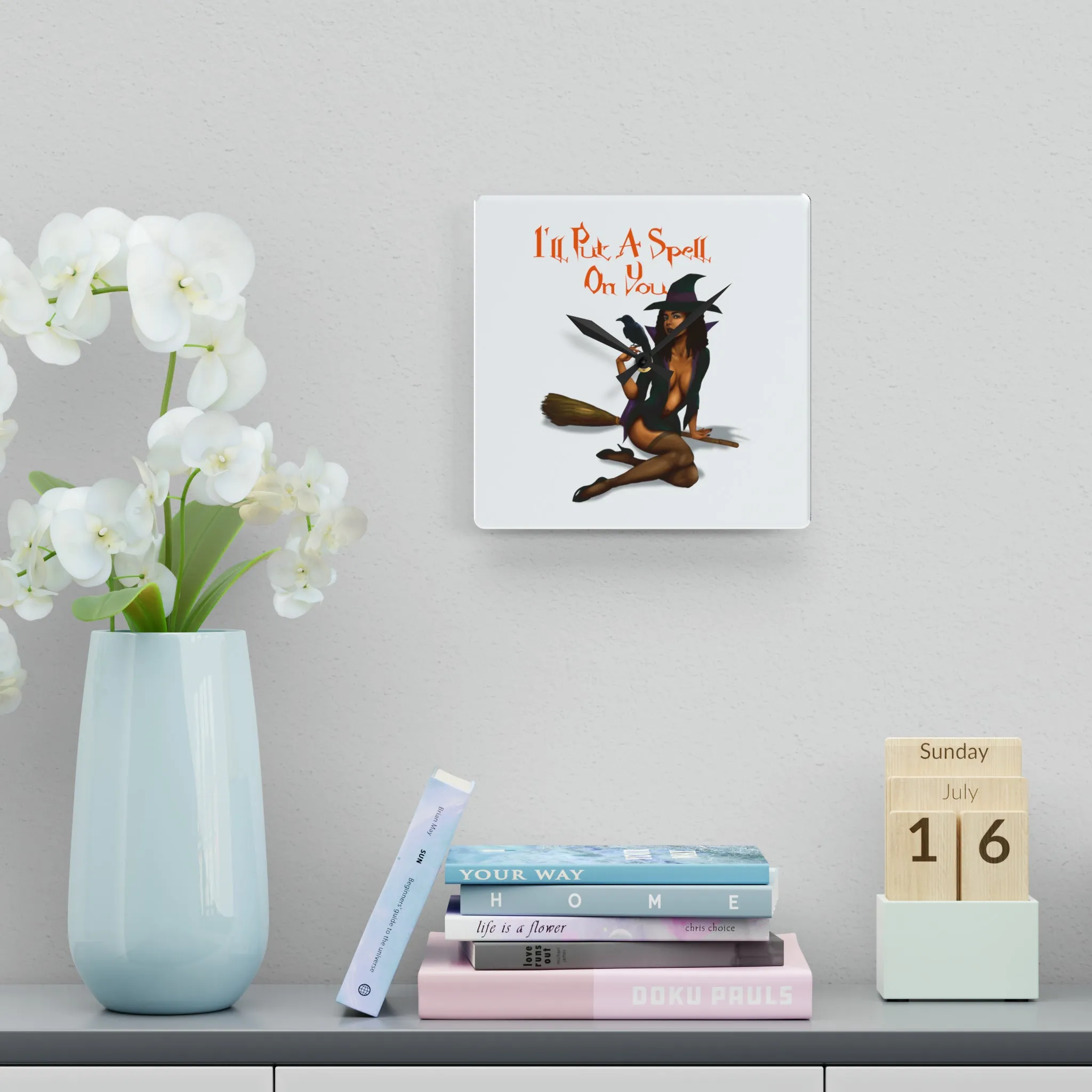Halloween Acrylic Wall Clock - I'll Put A Spell On You