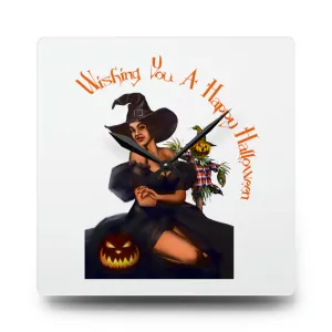 Halloween Acrylic Wall Clock - Wishing You A Happy Halloween