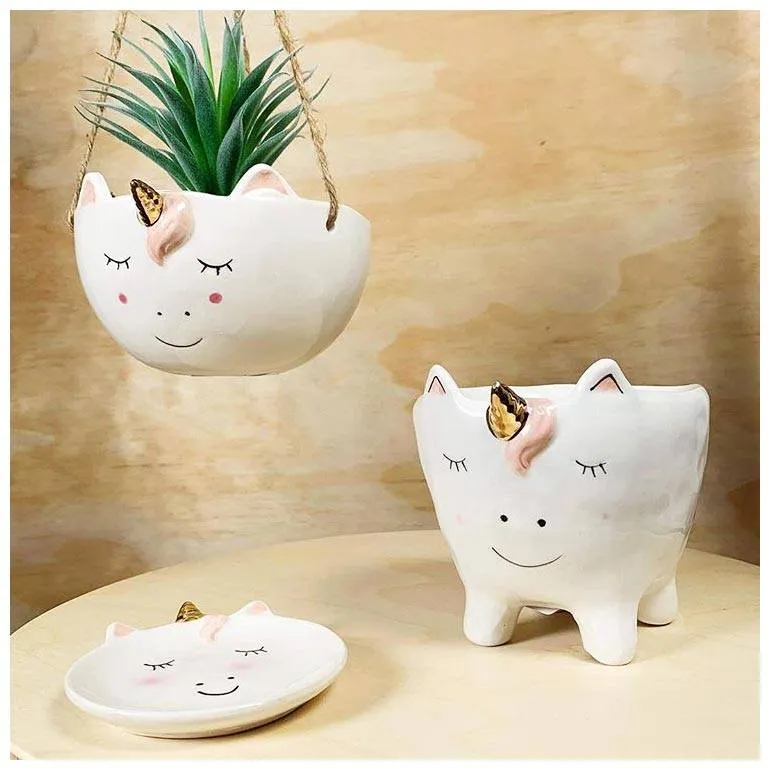 Hanging Unicorn Planter