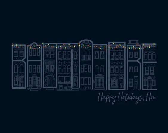 Happy Holidays, Hon! Baltimore Rowhouses (8"X10") / Art Print