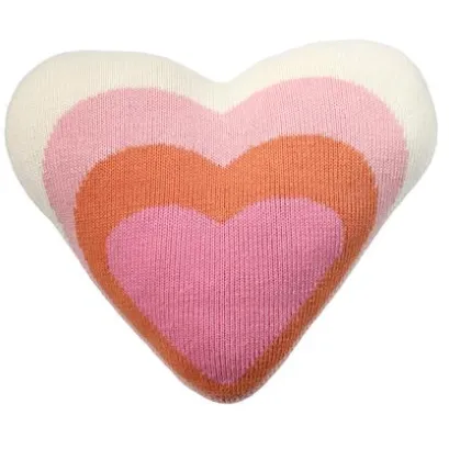 Heart Pillow - Pink/Orange