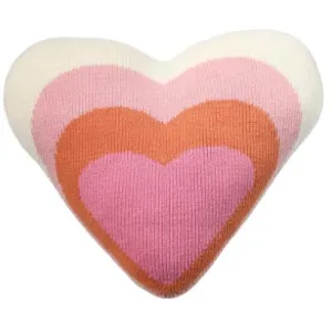 Heart Pillow - Pink/Orange