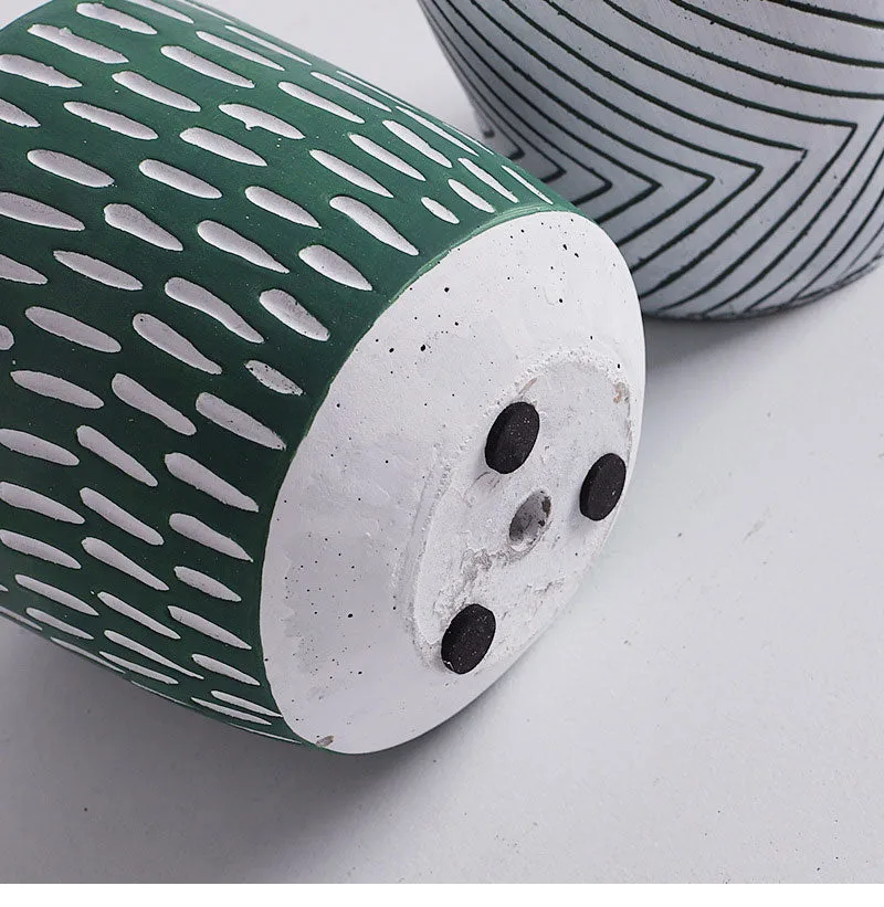 Imprint Painted Ceramic Planters
