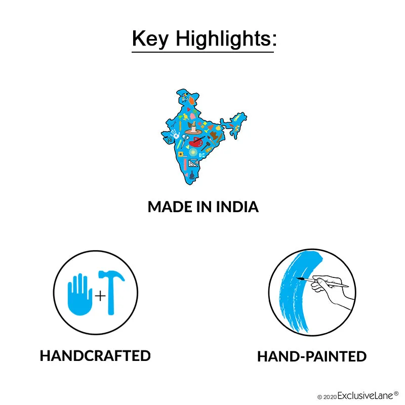 'In-Key-Geneous' Warli Handpainted Wooden Key Holder with Dhokra Art  (5 Hooks)