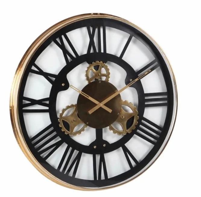 Industrial Oversized Stainless Steel Gear Wall Clock