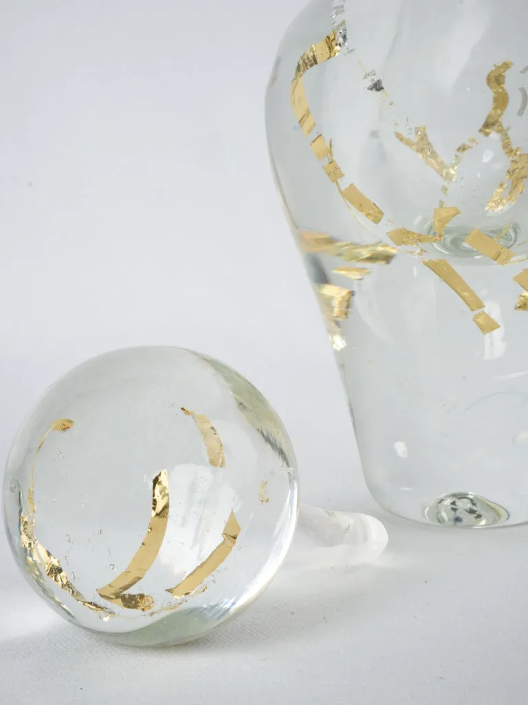 Jean-Claude Novaro lidded flask w/ gold leaf 10¾"