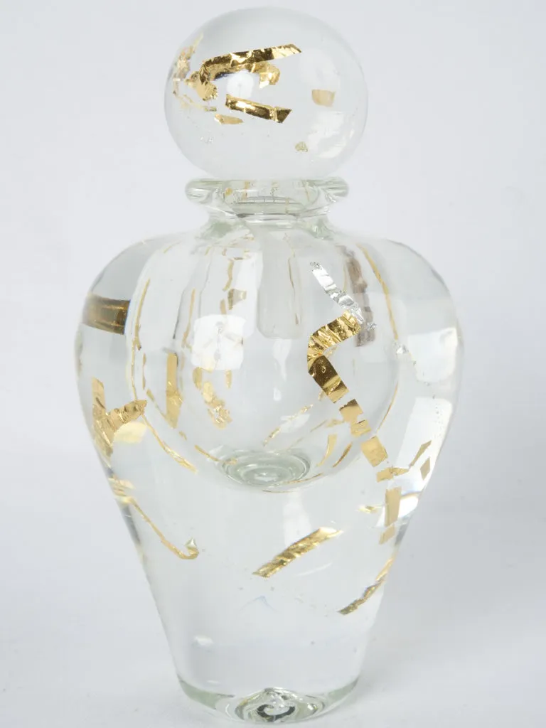 Jean-Claude Novaro lidded flask w/ gold leaf 10¾"