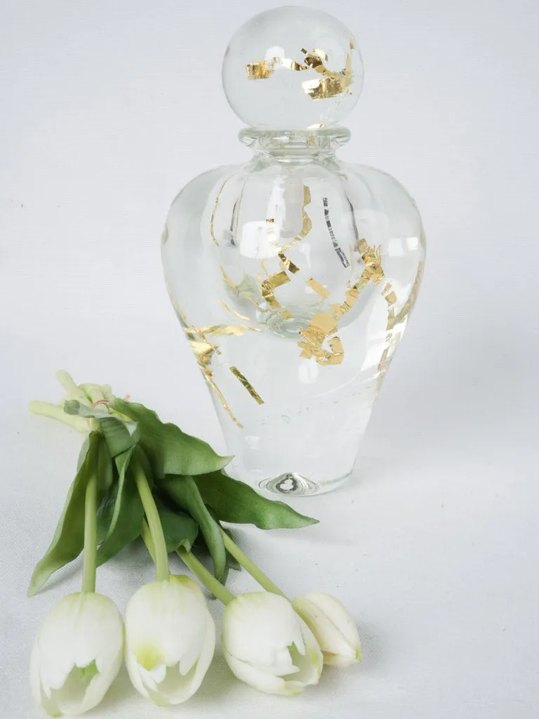 Jean-Claude Novaro lidded flask w/ gold leaf 10¾"