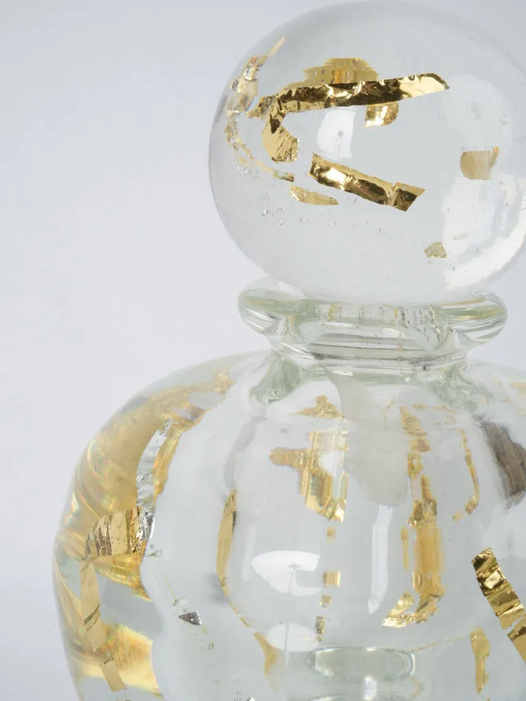 Jean-Claude Novaro lidded flask w/ gold leaf 10¾"