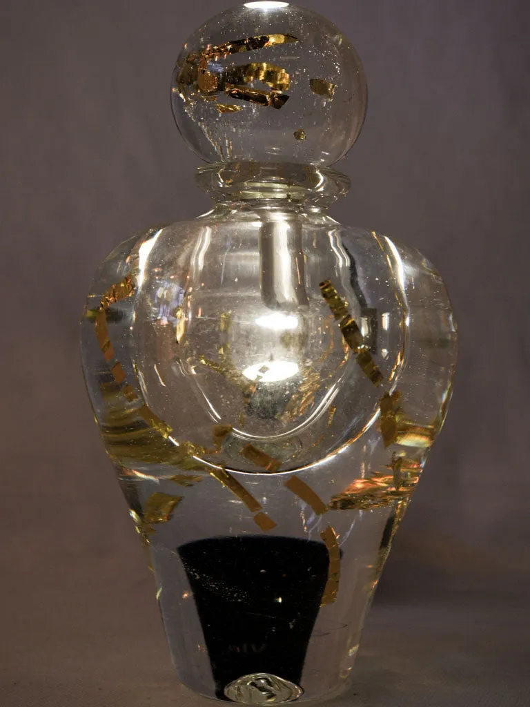 Jean-Claude Novaro lidded flask w/ gold leaf 10¾"