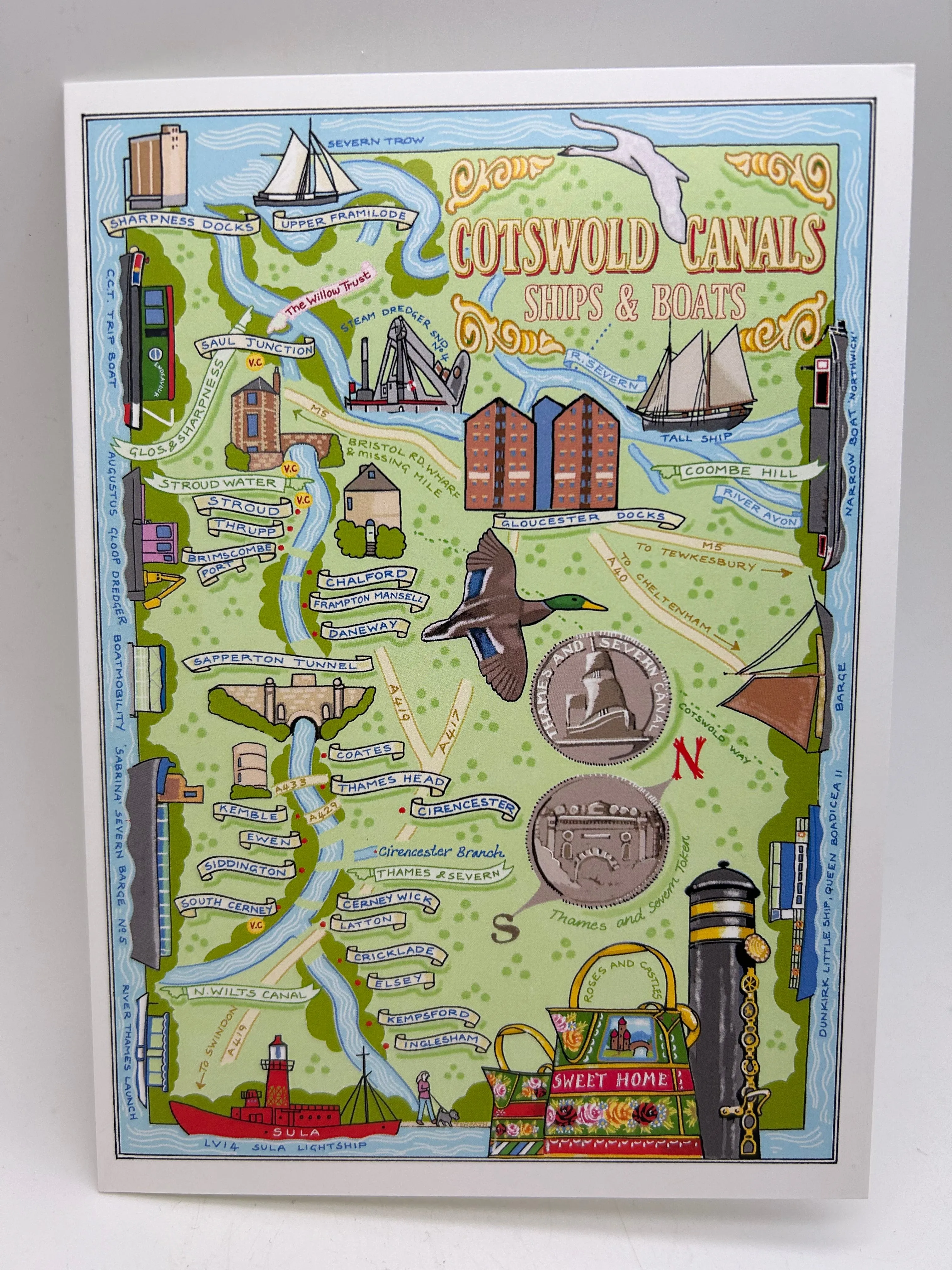 Katie B Morgan “Cotswold canals ships and boats” greetings card
