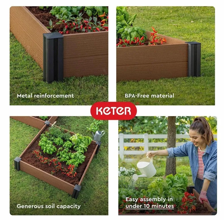 Keter Vista Garden Bed - Brown