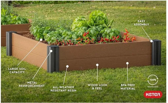 Keter Vista Garden Bed - Brown