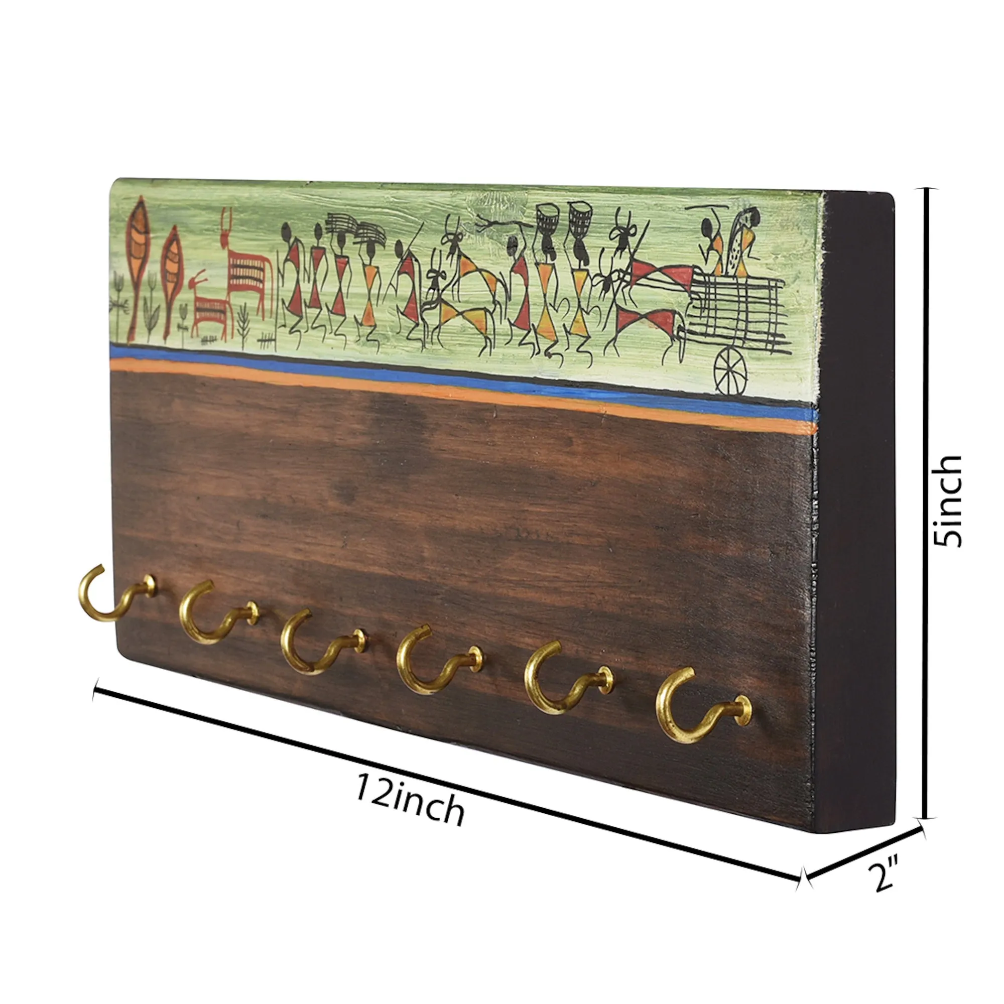 Key Holder Handcrafted Warli 6 keys (12x2x5)