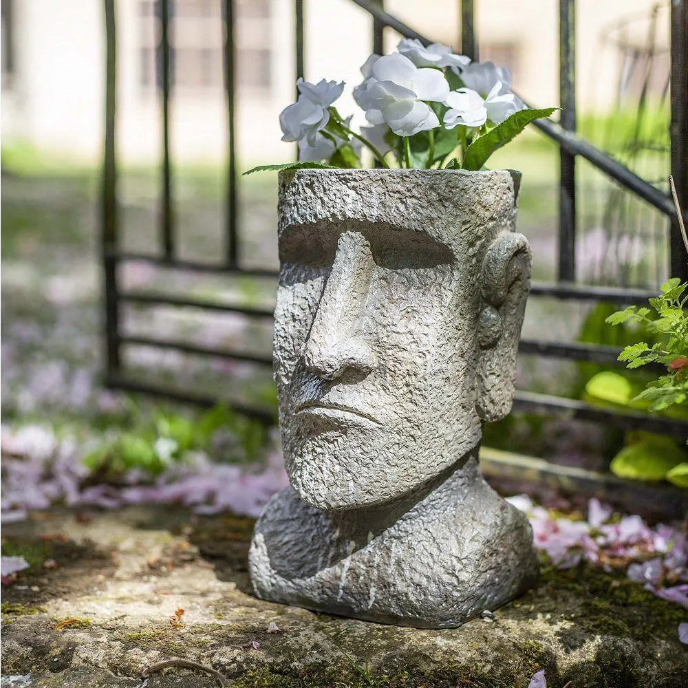 La Hacienda 26cm Resin Easter Island Head Planter