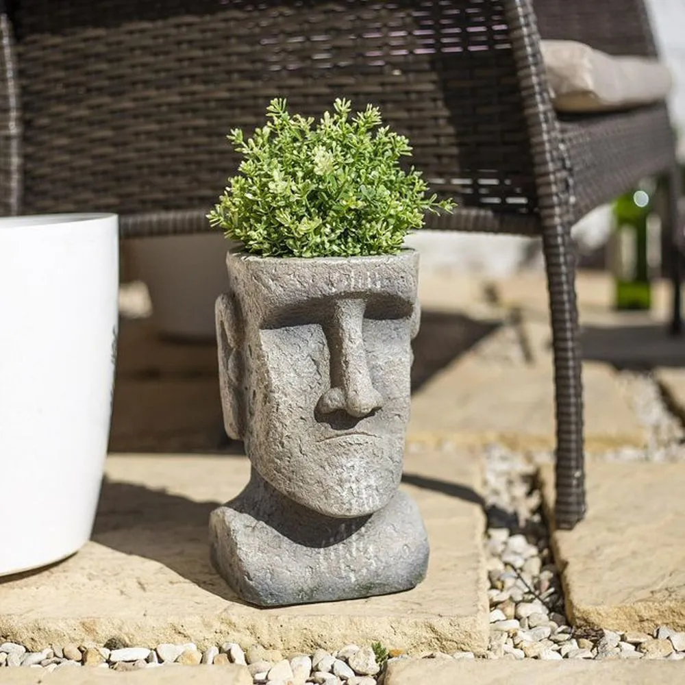 La Hacienda 26cm Resin Easter Island Head Planter