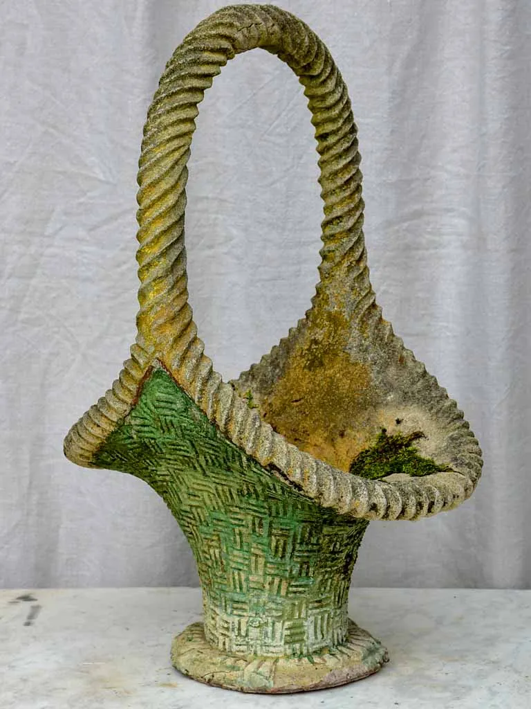 Large pair of vintage French planters in the shape of baskets